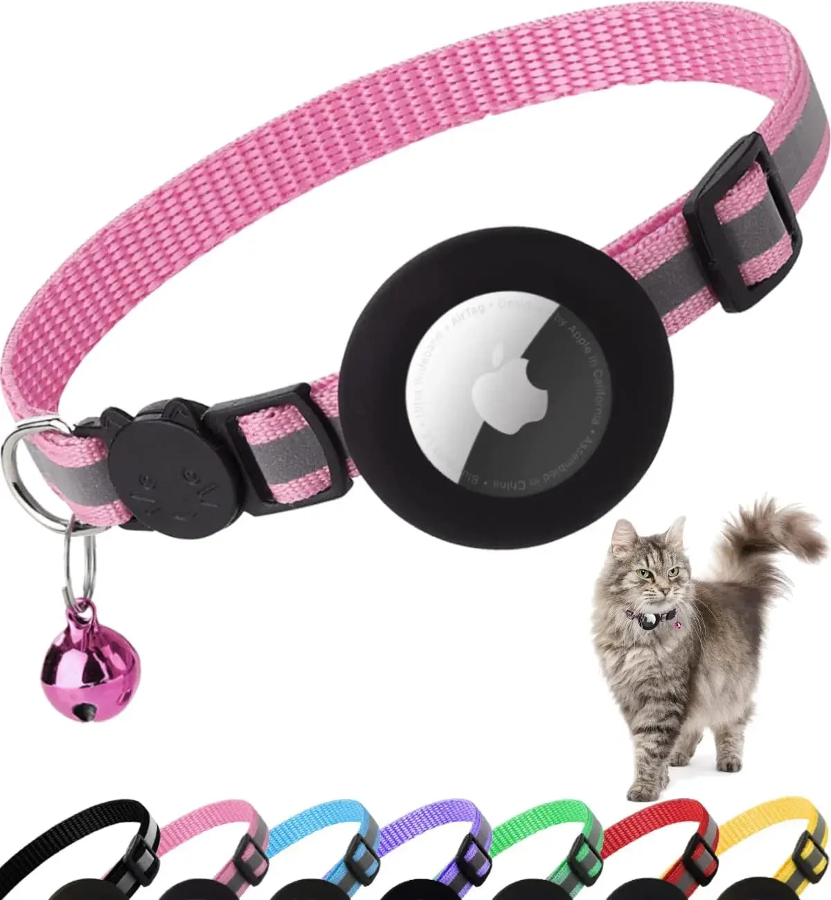 Collar with Apple Air Tag Holder