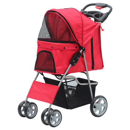 Pawise Multi Color Outdoor Travel 4 Wheel Pet Carrier Stroller Folding Dog Carrier City Walk Strolling Cart for Dogs and Cats