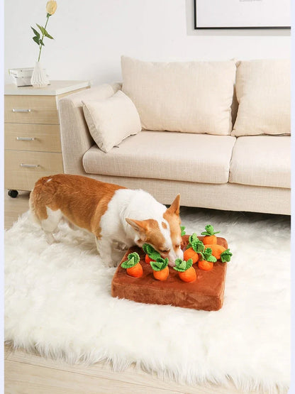 Interactive Dog Snuffle Mat & Plush Carrot