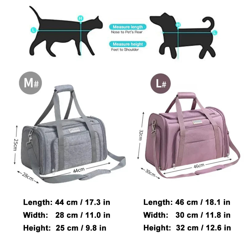 Foldable Nylon Oxford Pet Carrier Backpack