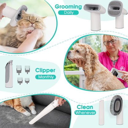 Pet Grooming Kit & Vacuum, 3 Suction Mode, 5 in 1- 2.5L