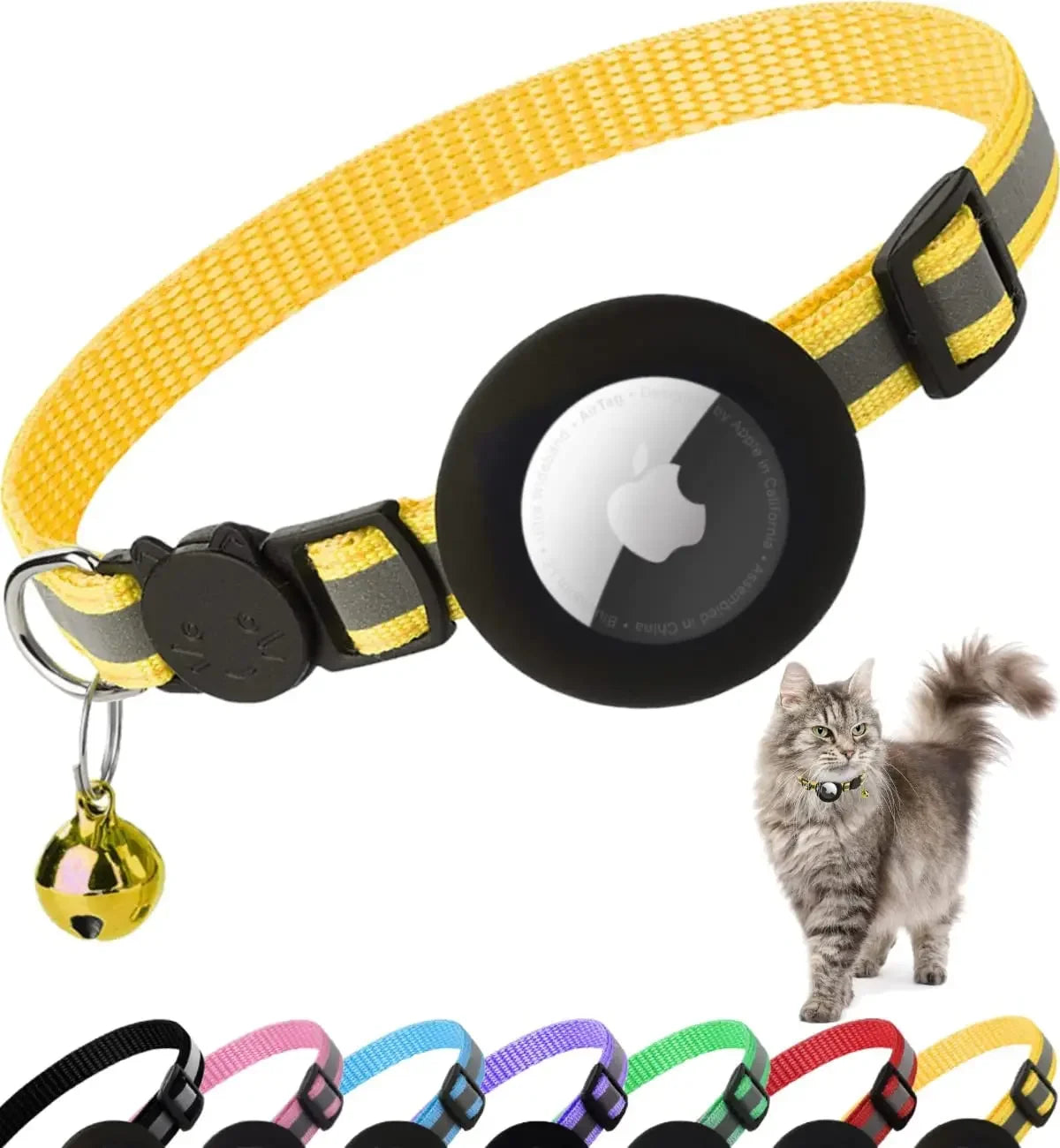 Collar with Apple Air Tag Holder